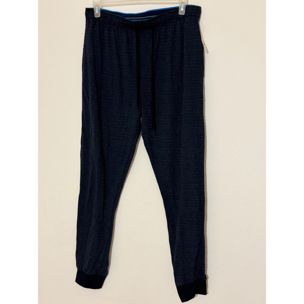 Open Trails Mens XL Joggers Navy Blue Micro Stripe Drawstring Lounge Pants NEW